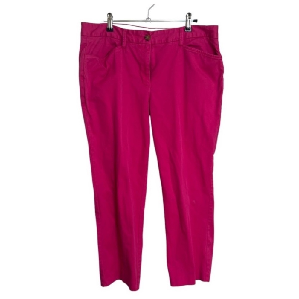 Lands End Fuchsia Straight Leg Cropped Pants Size 12